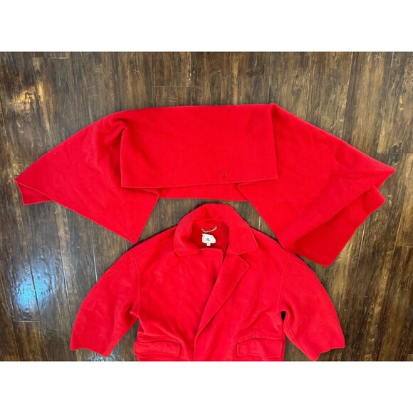 Banana Republic Oversized Double-Faced Wool Red Cape Trench Coat XL NWOT - Picture 10 of 10
